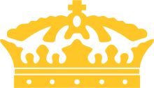 A Golden Crown with a Flame Design on a White Background
