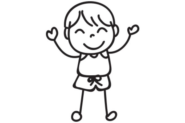 Emotional Expression in Art: A Simple Line Drawing of a Happy Child