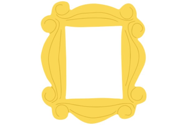 A Yellow Oval Frame with Scrolled Designs