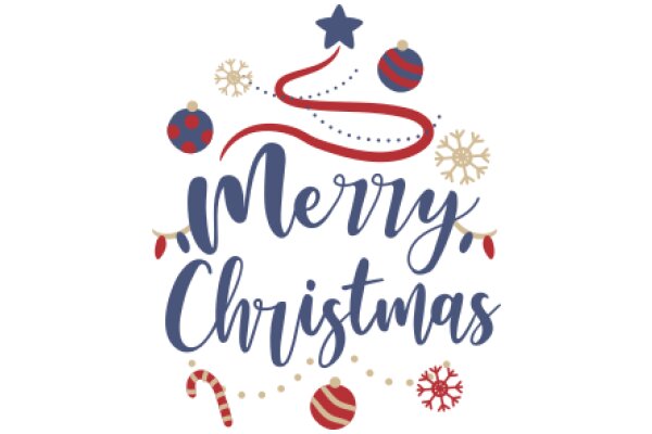 Merry Christmas: A Festive Illustration with Seasonal Symbols and Warm Wishes