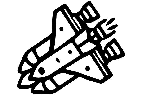 Stylized Illustration of a Rocket Ship