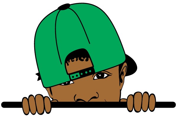Peeking Out: A Cartoon Character's Curiosity