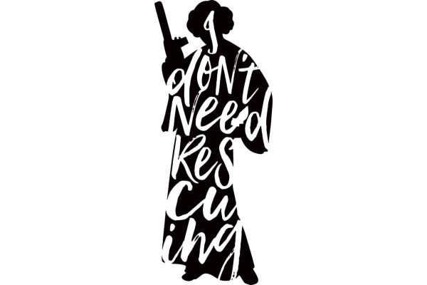 A Silhouette of a Figure with a Gun, Emphasizing the Message 'Don't Need Rescuing'