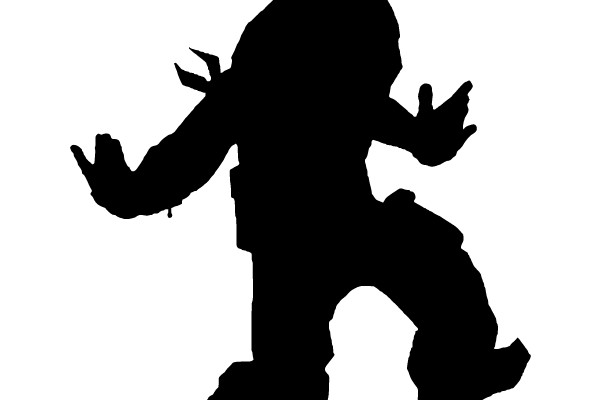 Silhouette of a Running Zombie