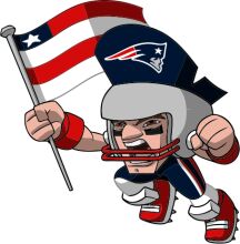 Celebrating Patriotism: A Cartoon Character in a Football Helmet and Uniform, Holding an American Flag