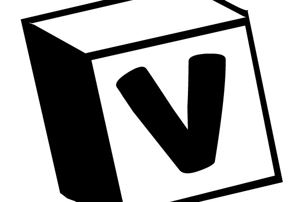 Block with the letter 'V'