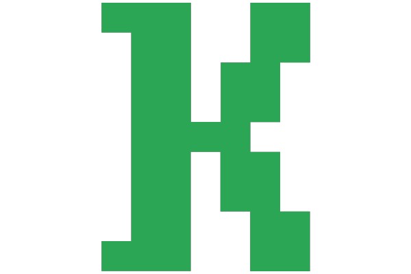 Green Block Letters 'H' on White Background