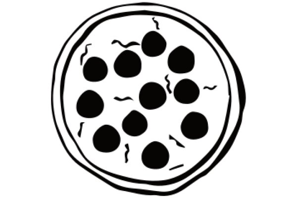A Classic Illustration of a Pizza with Olives