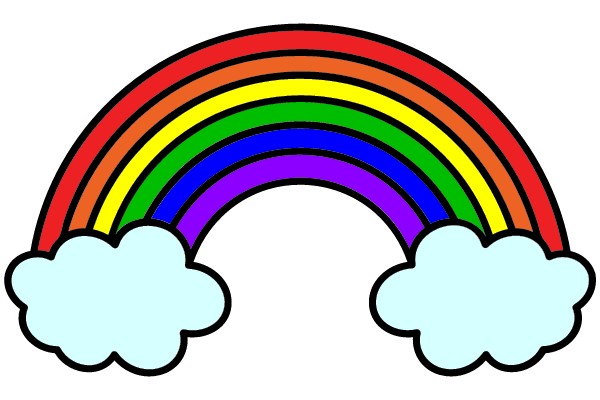Joyful Rainbow with Clouds