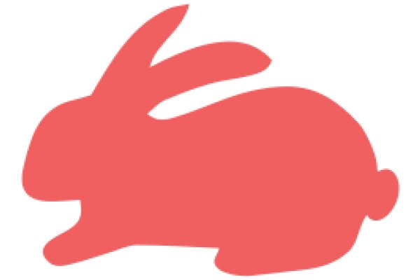 Vivid Red Silhouette of a Bunny