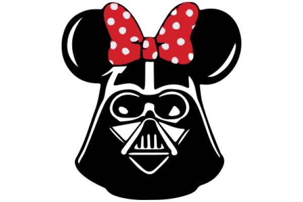 Darth Vader's Playful Side: A Illustration with a Red Polka Dot Bow