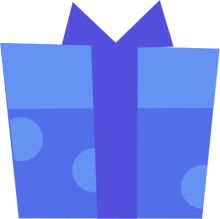 A Digital Gift: A Blue Box with a Purple Gift Inside