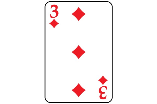Three of Diamonds Playing Card