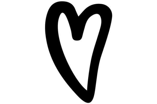 Simplicity in Design: A Black Heart on a White Background
