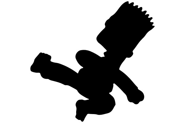 Silhouette of Bart Simpson in mid-jump.