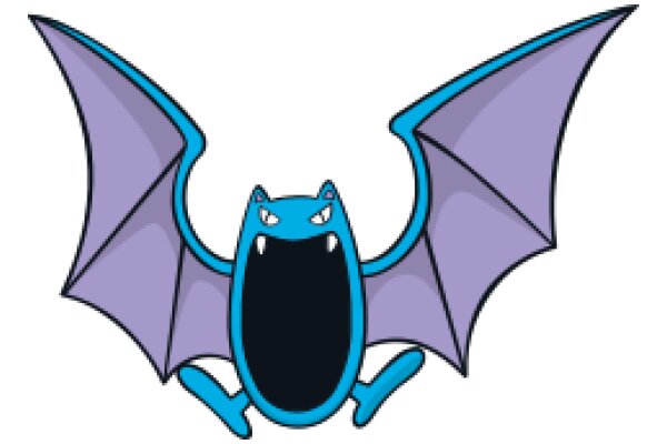 Vividly Pixelated Purple Bat Emoji