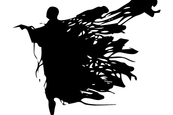 Silhouette of a Spiraling Figure