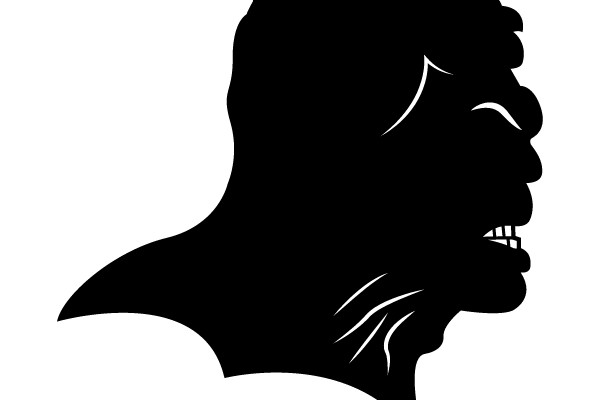 Silhouette of a Man Yawning