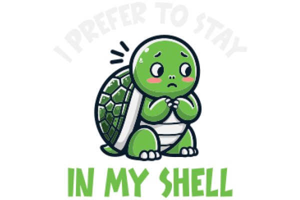 A Cute Cartoon Turtle with a Surprised Expression, Encouraging Viewers to Stay in My Shell.