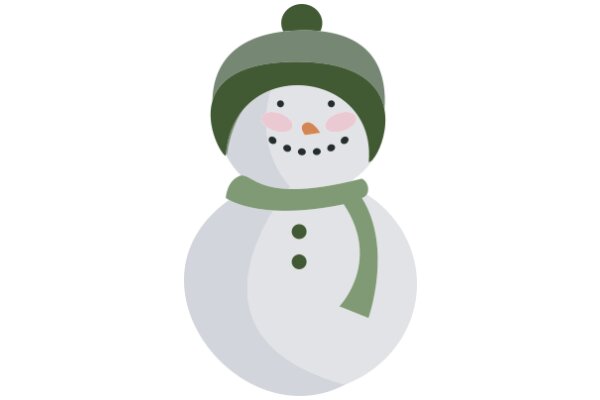 A Friendly Snowman with a Smile and a Hat