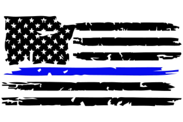 Stylish Black and Blue Flag with a Star-Studded American Flag Design