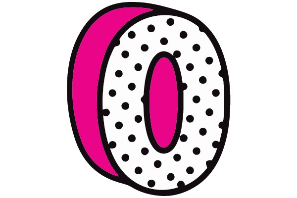 Colorful Ring with Polka Dots and Pink Center