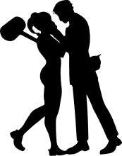 A Silhouette of a Couple Embracing