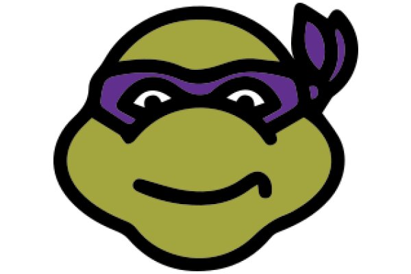 Stylized Cartoon Character with Purple Mask and Green Body