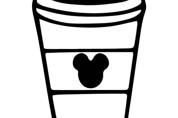 Coffee Cup with Mickey Mouse Silhouette