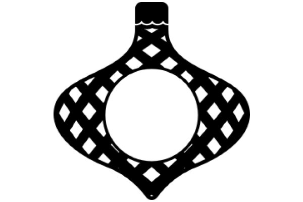 Stylized Decorative Artwork of a Racket with a Round Centerpiece