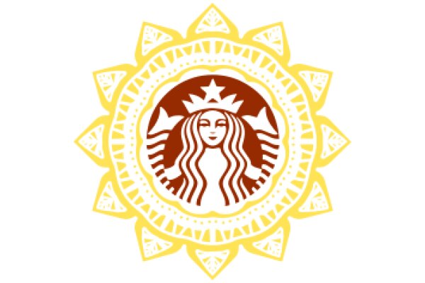 Stylized Starbucks Logo with Sunburst Design