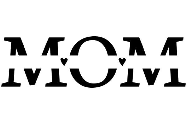 Typography Art: A Stylish Display of the Word 'Mom' and the Symbol for Love