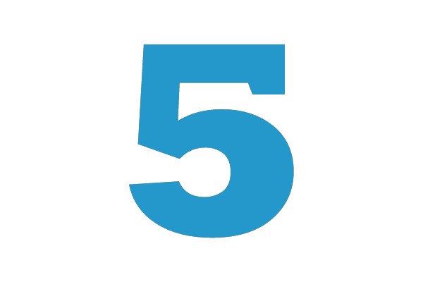 Bold Blue Number 5