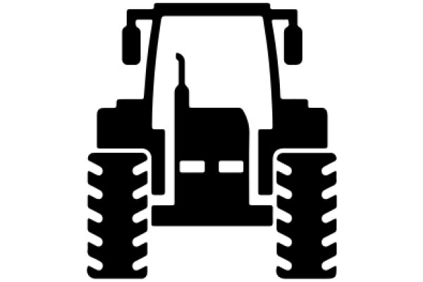 Simplified Icon of a Tractor with a Toolbox