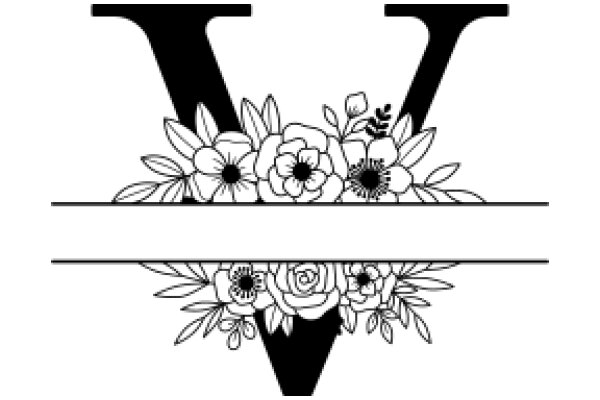 Elegant Flower Arrangement with the Letter 'V' Embossed