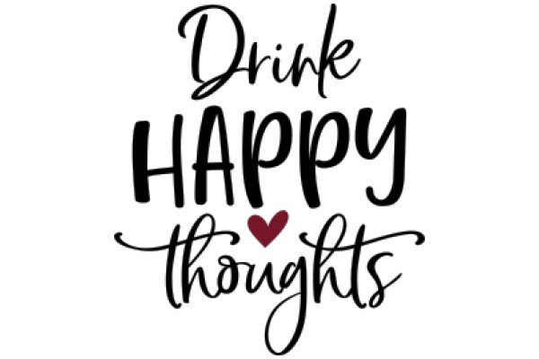 Drink Happy Thoughts: A Graphic Design for a Positive Affirmation