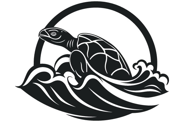 Sea Turtle in Motion: Dynamic Waves and the Ocean's Majesty