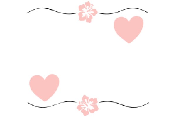 Simplicity in Design: A Pink Flower and Heart on a White Background