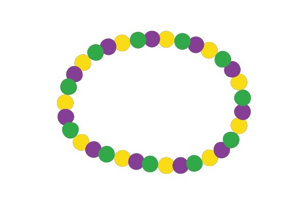 Circular Mardi Gras Bead Necklace