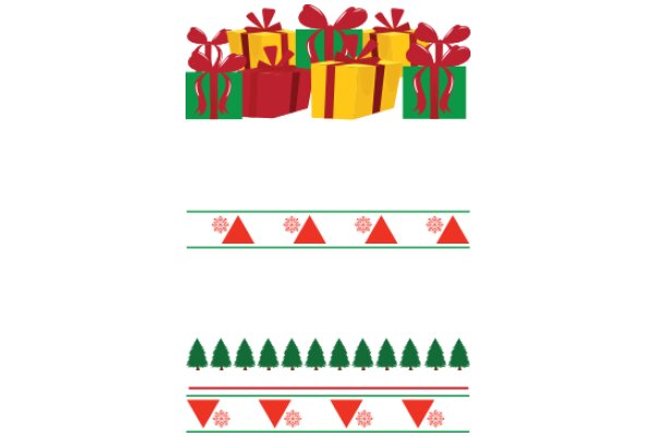 Celebratory Christmas Gifts: A Festive Illustration of Gifts and Trees