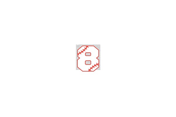 Baseball Stitched Number 8