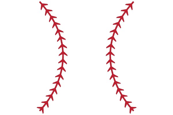 Symmetrical Red Stitch Illustration