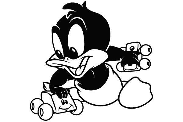 Classic Cartoon Duck in Action