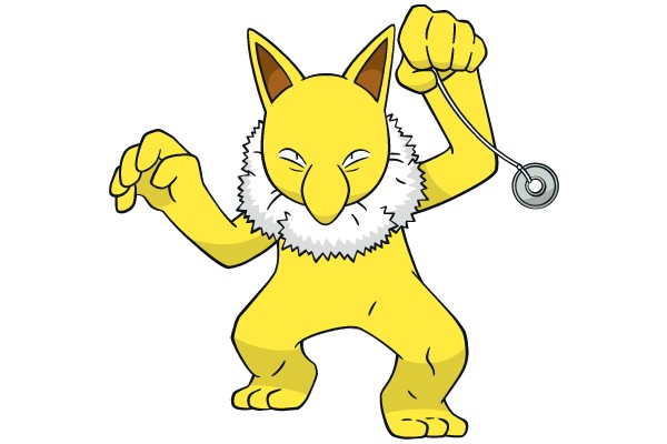 Vibrant Yellow Fox Celebrating with Exuberance