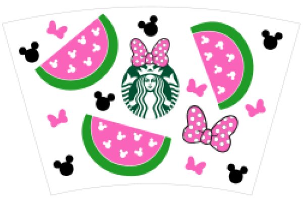 Disney-themed Starbucks Napkin: A Colorful Collage of Favorite Characters and Symbols