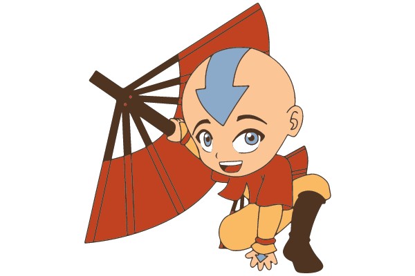 Avatar with Red Parasol: The Art of Balance and Harmony