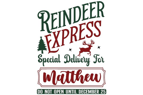 Reindeer Express: Special Delivery for Matthew - Do Not Open Until December 25th