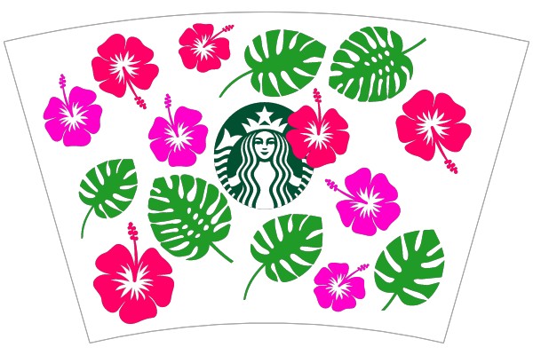 Starbucks Hibiscus and Monstera Design