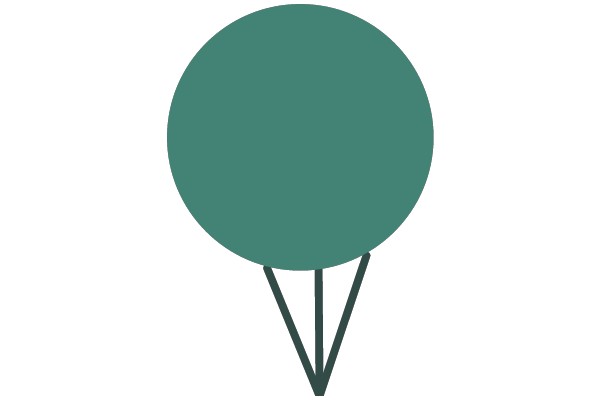 A Solid Teal Circle on a Stick