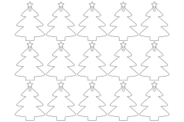 A Festive Collection: A Line of Christmas Trees with Stars on Top